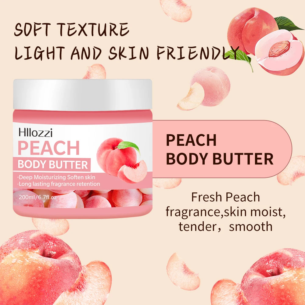 Mango/Peach/Coconut Body Butter Soothes Dry Skin Nourishing Moisturizer Smoothes Rough Skin Deep Hydration Body Cream