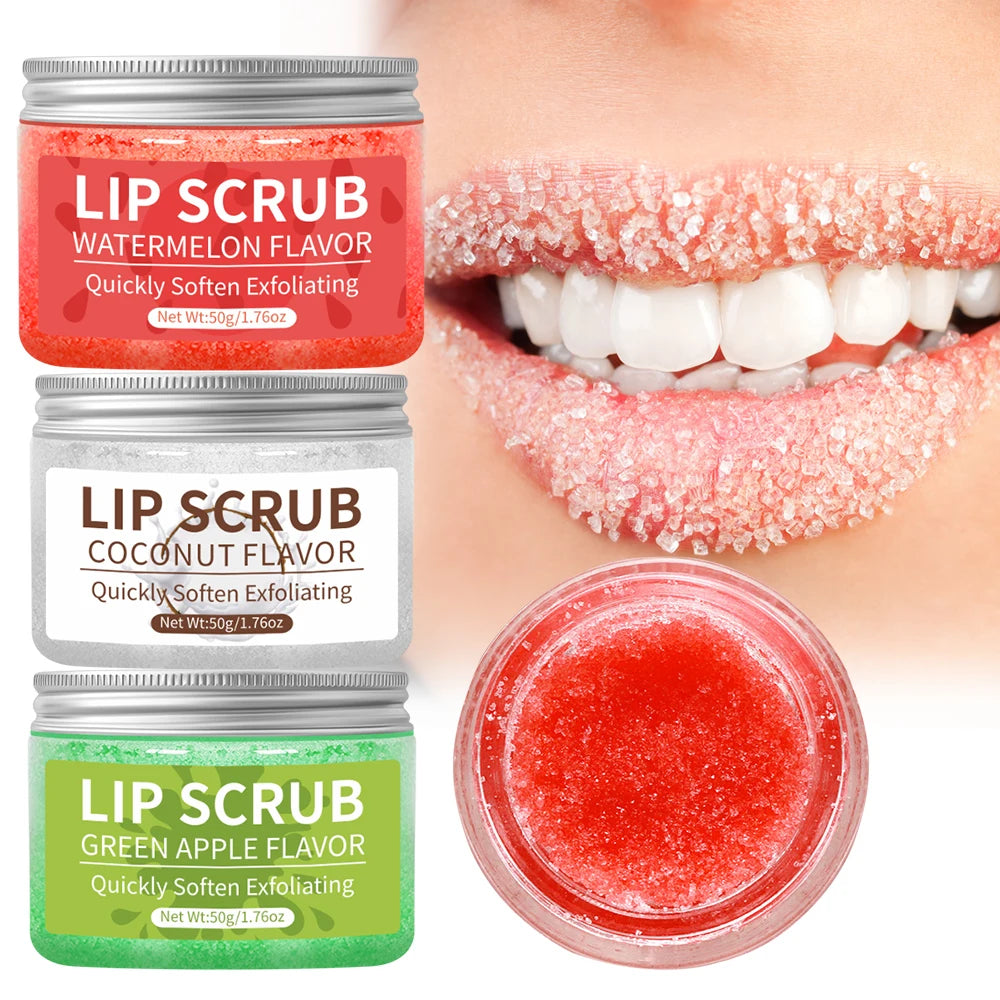 RUVIAA BEAUTY Coconut, Green Apple & Watermelon Lip Scrub Moisturizing