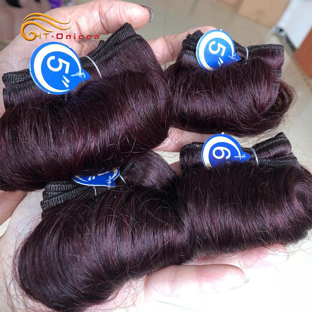 4Pcs/Lot Loose Wave Hair Extensions 100% Human Hair Bundles 1B 27 30 99J Burgundy Colored Indian Human Hair Weave Bundles