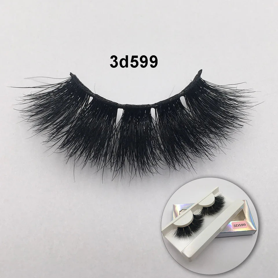 RED SIREN Fluffy Mink Lashes Short Messy Wispy Natural Eyelashes 10mm-18mm Hamdmade Real 3D Mink Eyelashes Makeup False Lashes