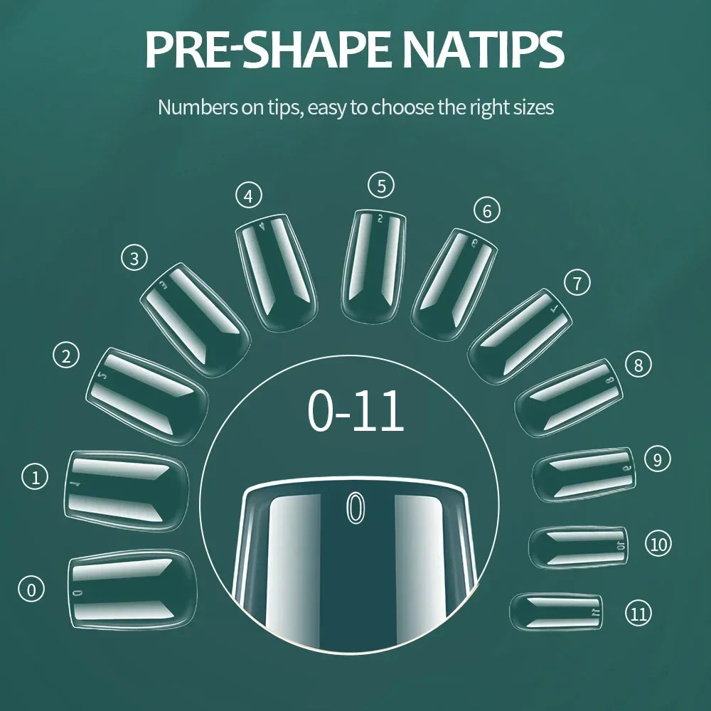 RUVIAA BEAUTY 600PCS Soft Gel X Nail Tips Full Cover Coffin Stiletto