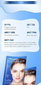 RUVIAA BEAUTY 10pcs Hyaluronic Acid Collagen Face Masks – Forehead, Eyes & Cheek Patches for Hydrating & Firming