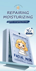 RUVIAA BEAUTY 10pcs Hyaluronic Acid Collagen Face Masks – Korean Skincare, Moisturizing & Hydrating