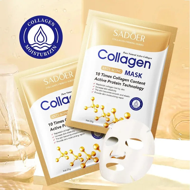 RUVIAA BEAUTY SADOER Collagen Face Mask – 5/10/20/30pcs Firming, Moisturizing & Brightening Facial Sheet Masks