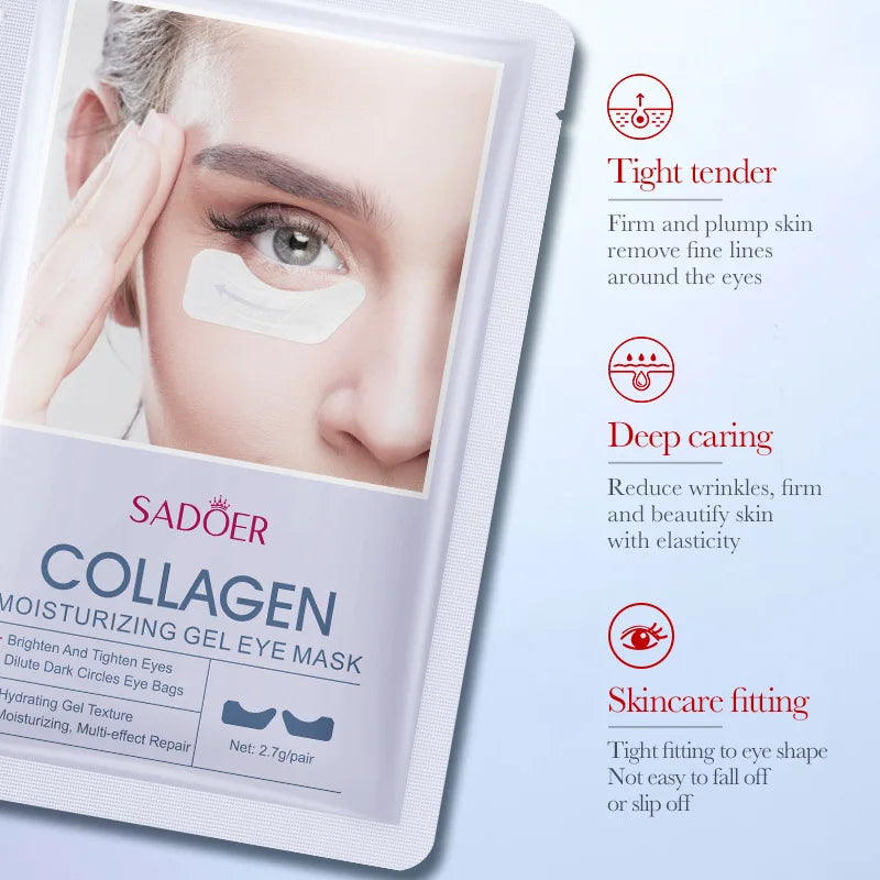 RUVIAA BEAUTY 10pcs Hyaluronic Acid Collagen Face Masks – Forehead, Eyes & Cheek Patches for Hydrating & Firming