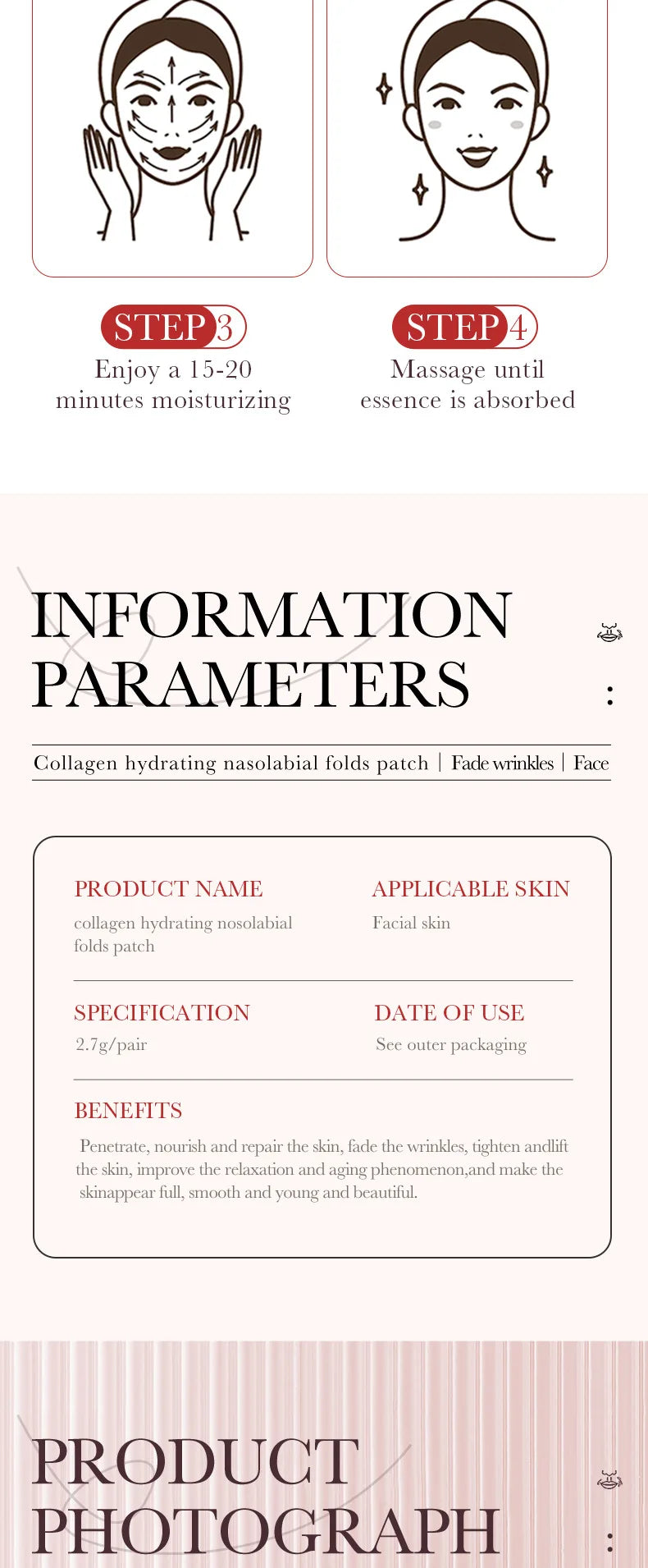 RUVIAA BEAUTY 10pcs Hyaluronic Acid Collagen Face Masks – Forehead, Eyes & Cheek Patches for Hydrating & Firming