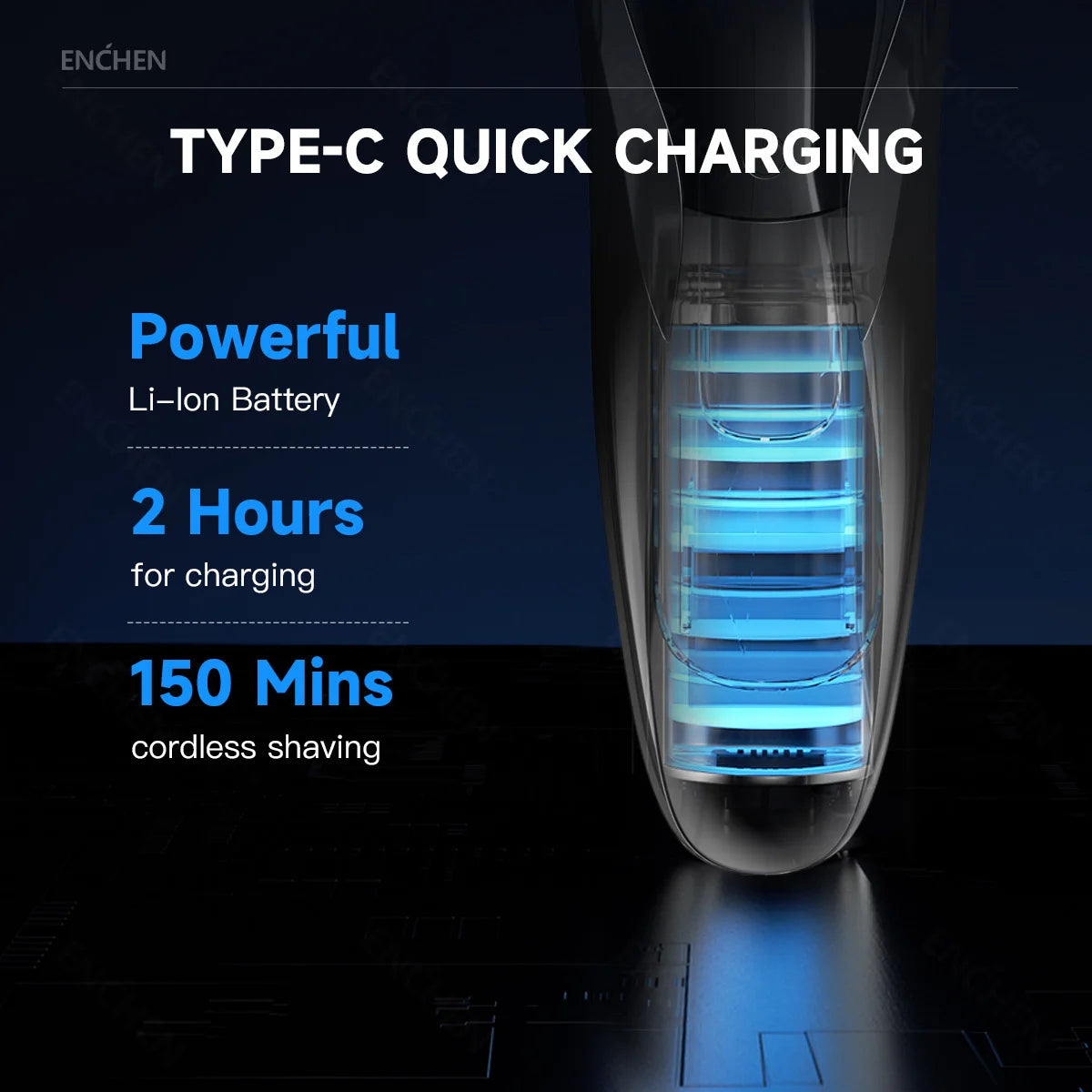 RUVIAA BEAUTY ENCHEN Blackstone 3 | 3D Waterproof Electric Shaver