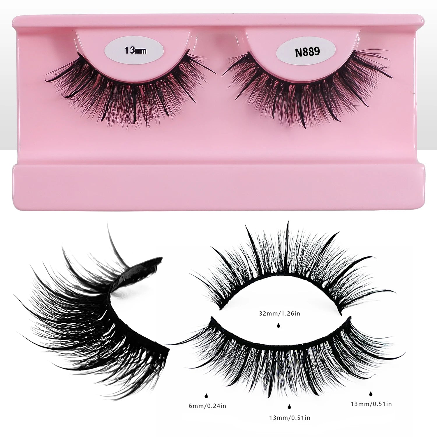 REDSIREN Faux Mink Lash Spikes Wispy Thick Natural Full Strip Lashes New Makeup Fluffy Mink Eyelashes