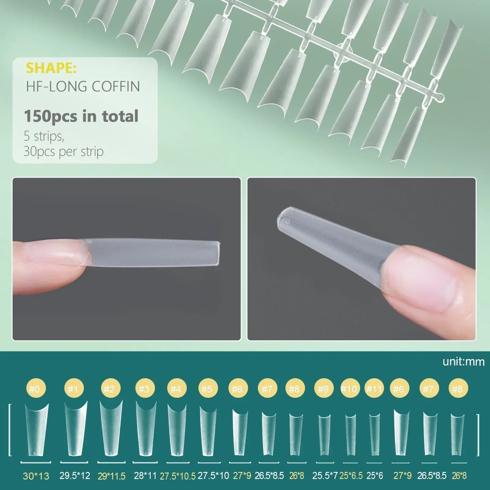 RUVIAA BEAUTY 150PCS Short Half Cover Matte Nail Tips 12 Sizes