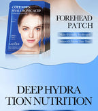 RUVIAA BEAUTY 10pcs Hyaluronic Acid Collagen Face Masks – Forehead, Eyes & Cheek Patches for Hydrating & Firming