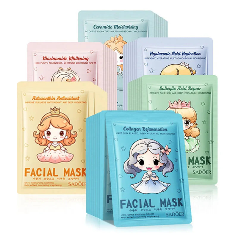 RUVIAA BEAUTY 10pcs Hyaluronic Acid Collagen Face Masks – Korean Skincare, Moisturizing & Hydrating