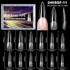 RUVIAA BEAUTY Luxury Soft Gel False Nail Tips – Semi-Matte Almond French Coffin Full Cover Extensions