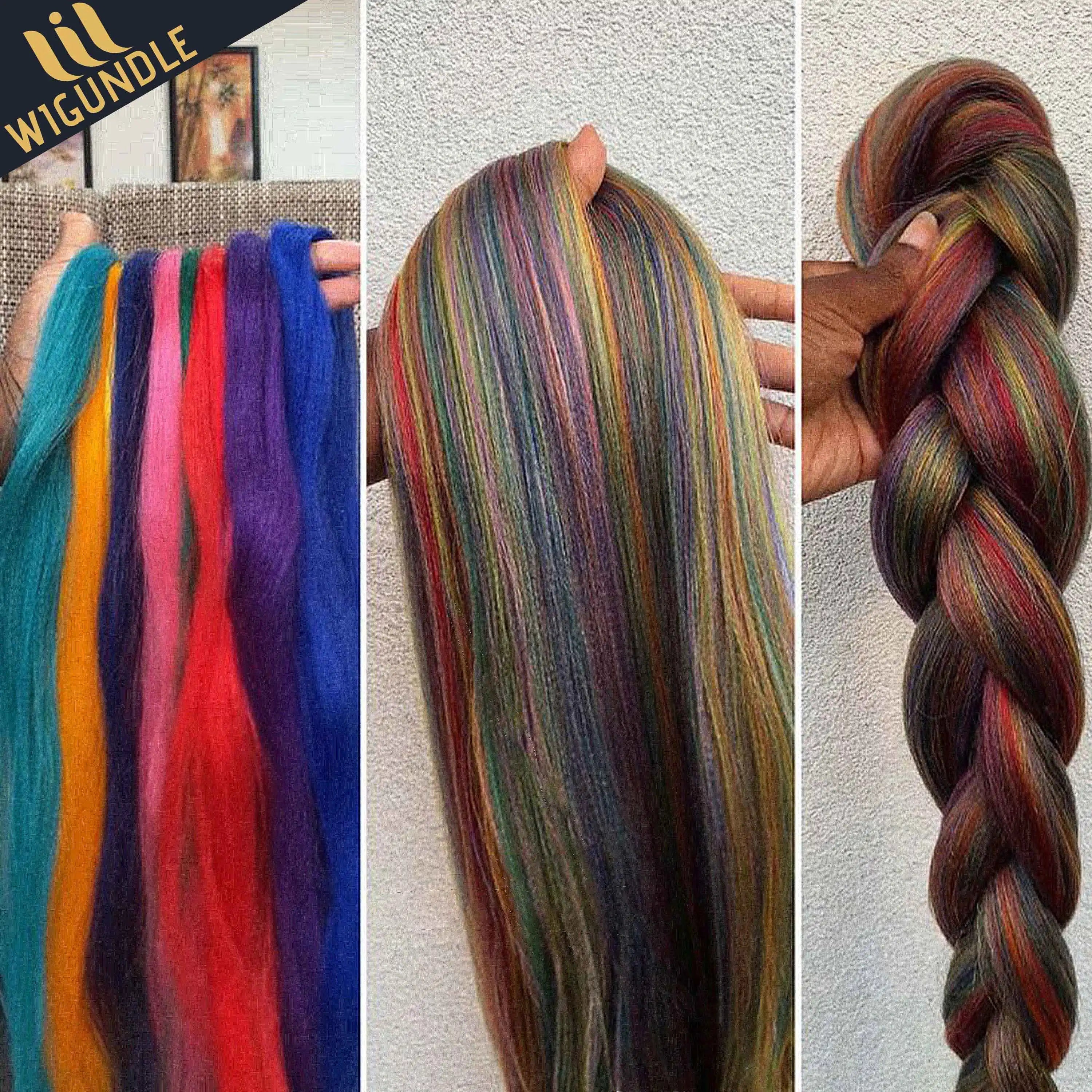 Purple Braiding Hair Pre Stretched Synthetic Kanekalon Crochet Hair Jumbo Braids Extensions Hair Accessories For Girls Braids