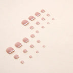 RUVIAA BEAUTY 24PCS Press-On Nails – Short Square Heart French Tips
