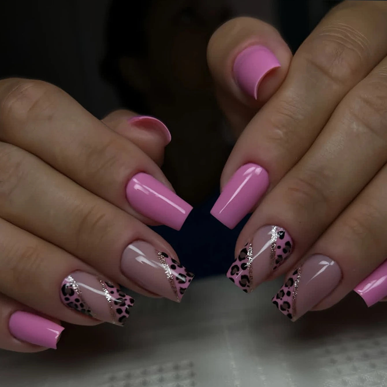 RUVIAA BEAUTY 24PCS Press-On Nails – Short Square Heart French Tips