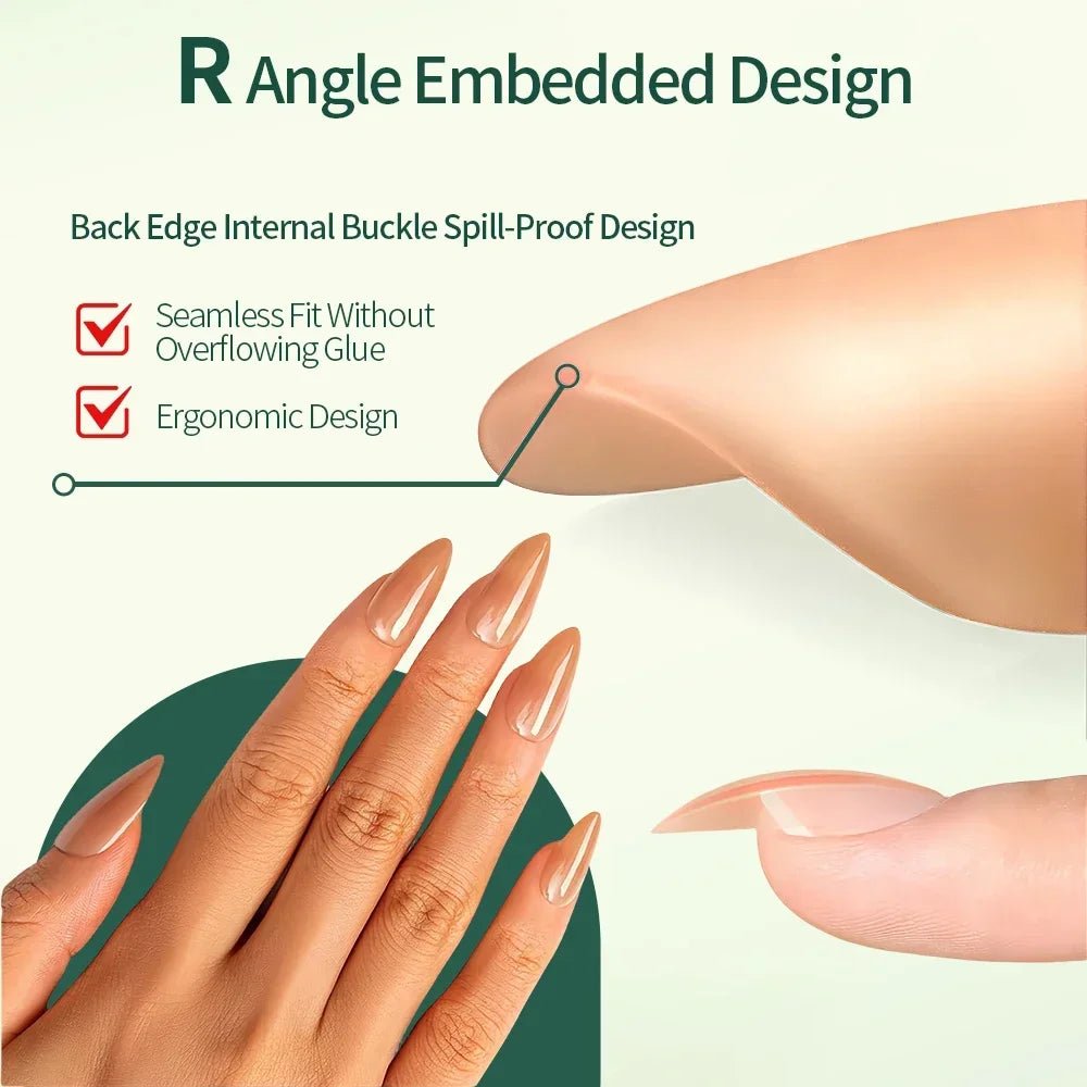 RUVIAA BEAUTY 140PCS 3-in-1 Nude Soft Press-On Nails Set