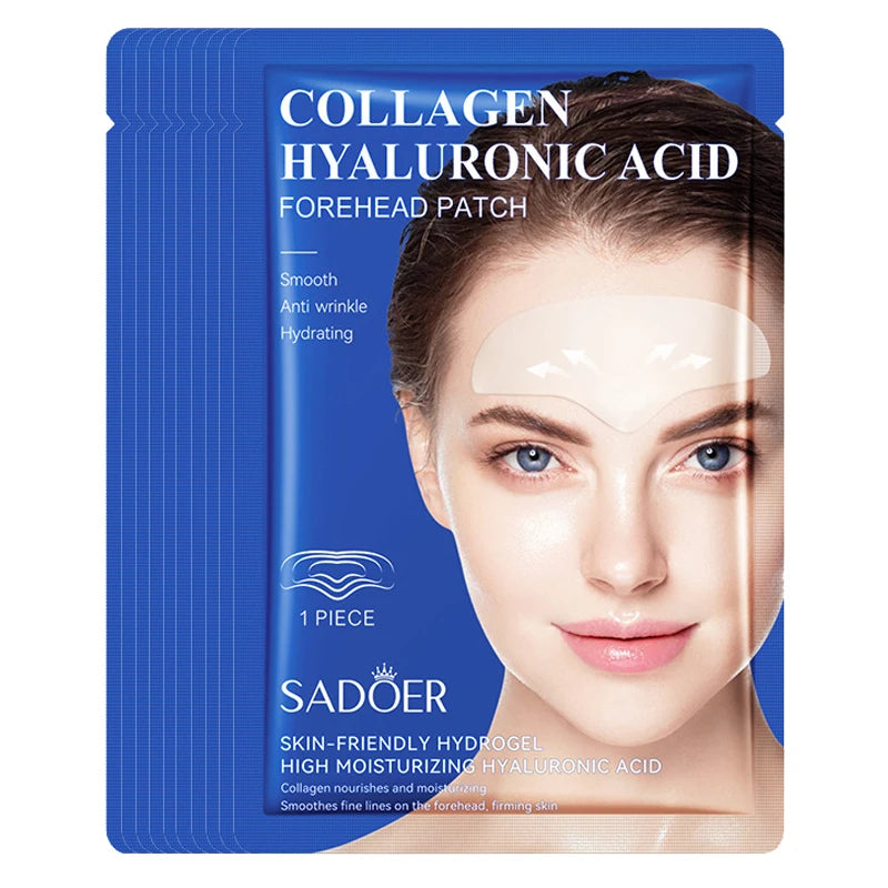 RUVIAA BEAUTY 10pcs Hyaluronic Acid Collagen Face Masks – Forehead, Eyes & Cheek Patches for Hydrating & Firming