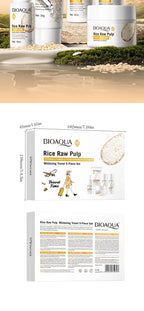 Rice Puree Skin Care Set & Soap Whitening Brighten Hydrating Moisturize  facial cleanser+toner+essence+lotion+cream skincare