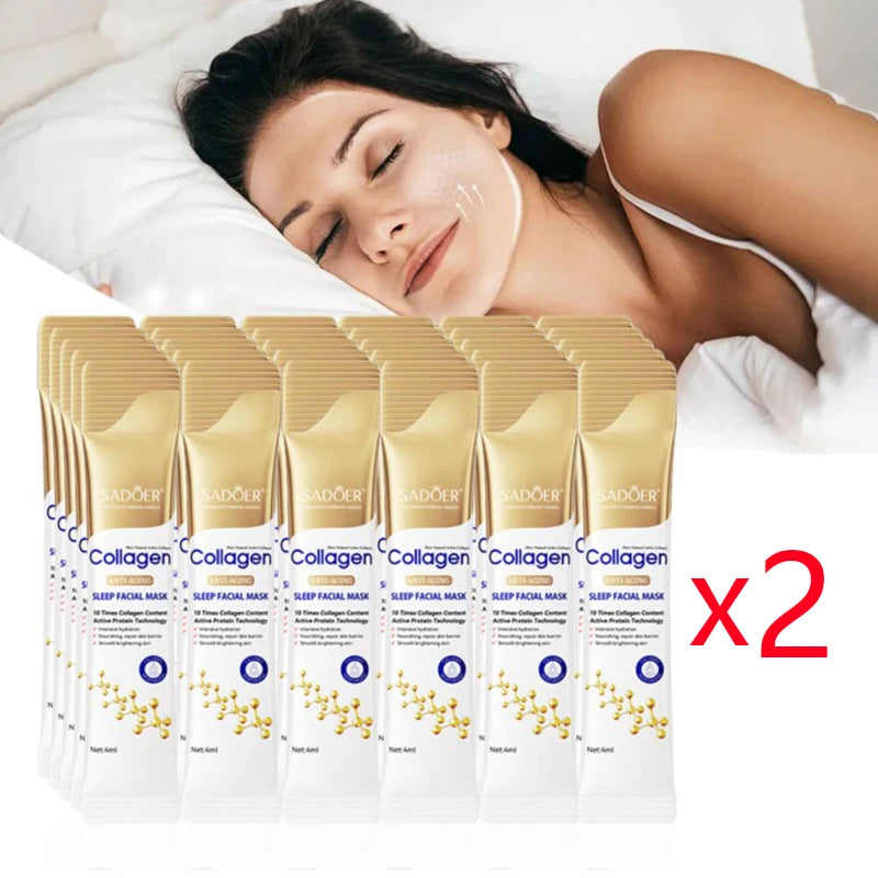 RUVIAA BEAUTY 30PCS Collagen Sleeping Facial Masks – Moisturizing, Brightening & Firming Skincare