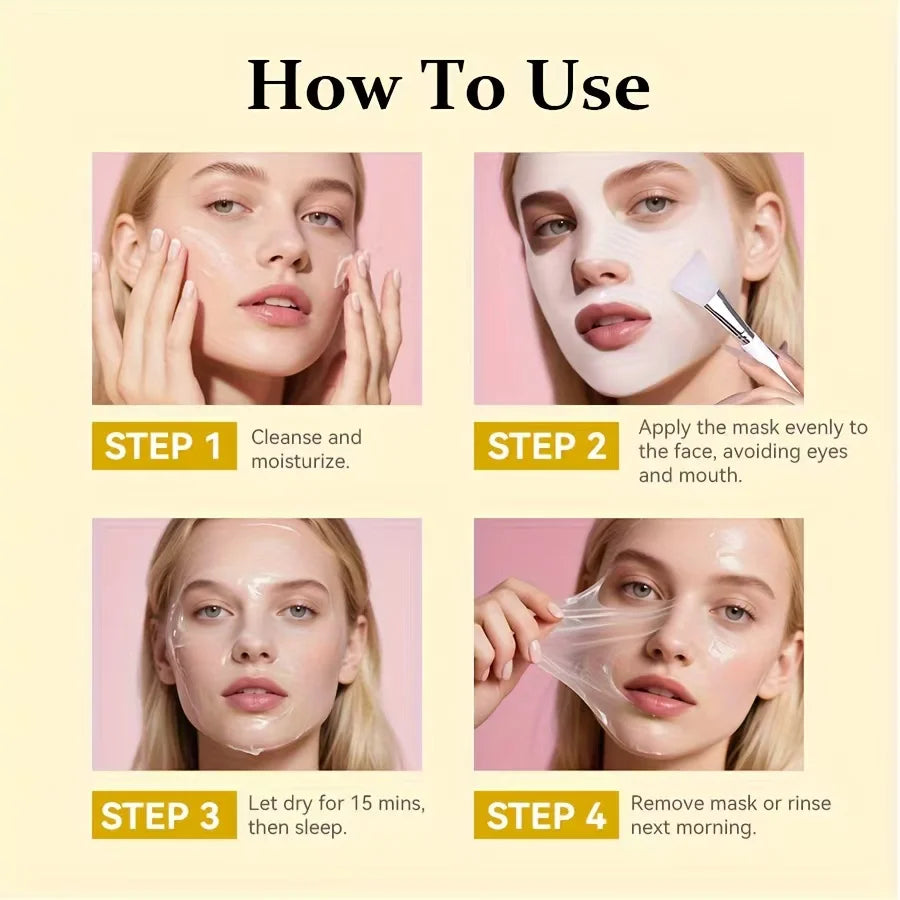 RUVIAA BEAUTY Kojic Acid Turmeric Overnight Peel-Off Mask – 100ml Collagen Brightening & Firming Facial Treatment