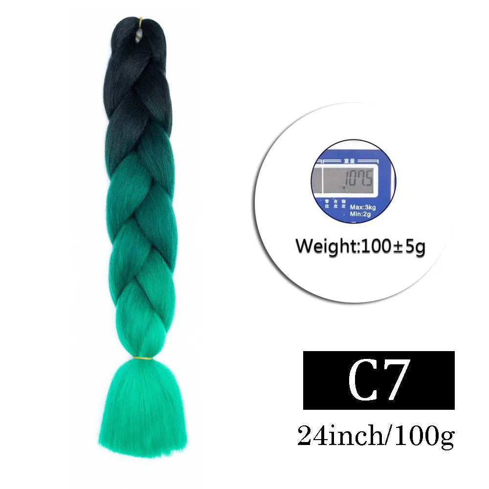 Synthetic Jumbo Braiding Hair Extensions for Kids Colored braiding Hair High Temperature Fiber Crochet Hair for Women Girls Box