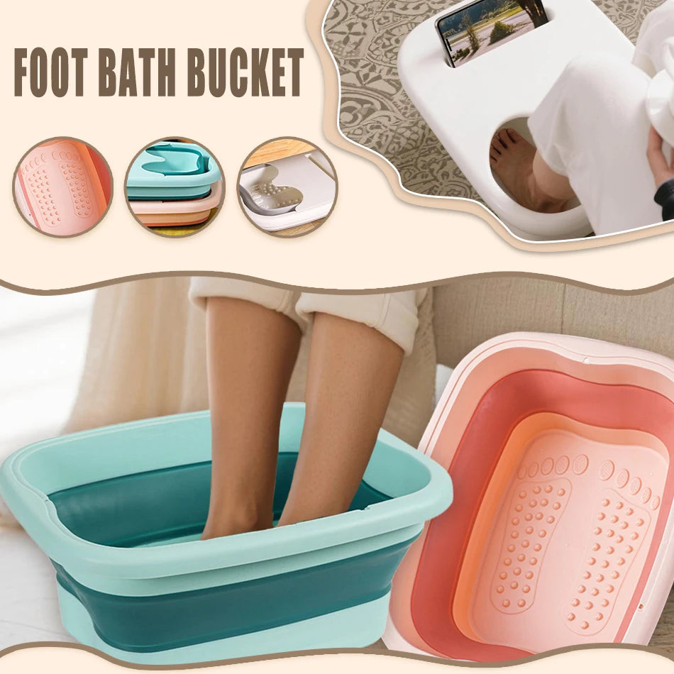 RUVIAA BEAUTY Foldable Foot Spa Massage Bucket | Portable Household Soaking Basin & Pedicure Sauna Bathtub