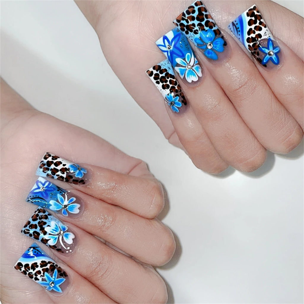 RUVIAA BEAUTY 24Pcs Pink French Press-On Nails – 3D Bowknot Short Square False Nails