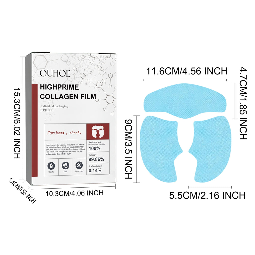 RUVIAA BEAUTY Collagen Membrane Facial Mask Set – Soluble Cheek & Forehead Patches for Smile Lines & Skin Tightening