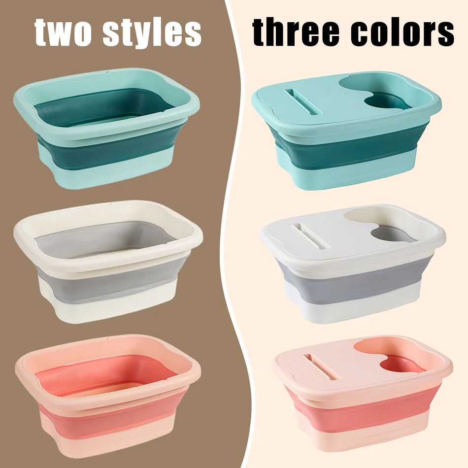 RUVIAA BEAUTY Foldable Foot Spa Massage Bucket | Portable Household Soaking Basin & Pedicure Sauna Bathtub