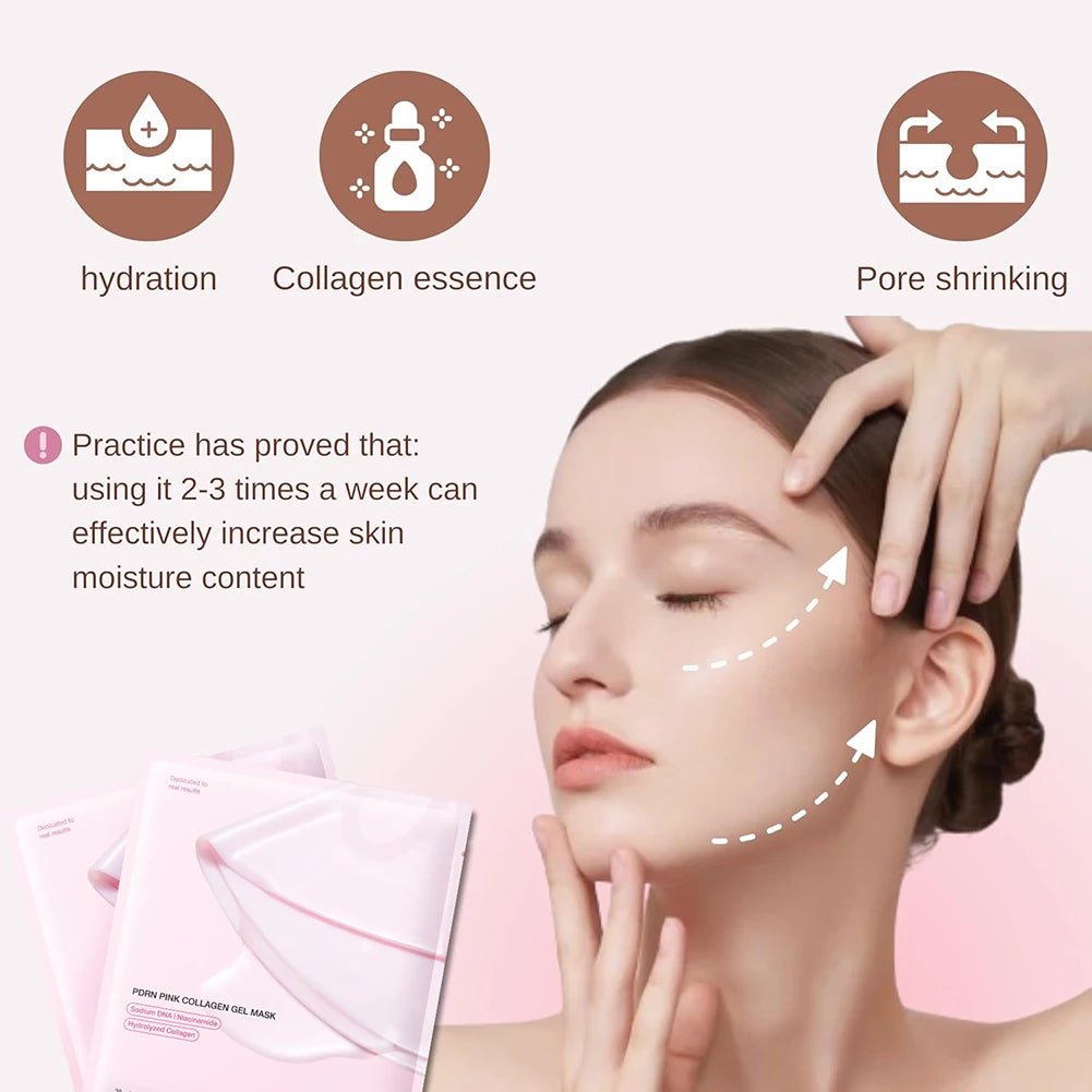 RUVIAA BEAUTY 4pcs PDRN Pink Collagen Gel Masks – Niacinamide Brightening, Moisturizing & Firming Skin Care