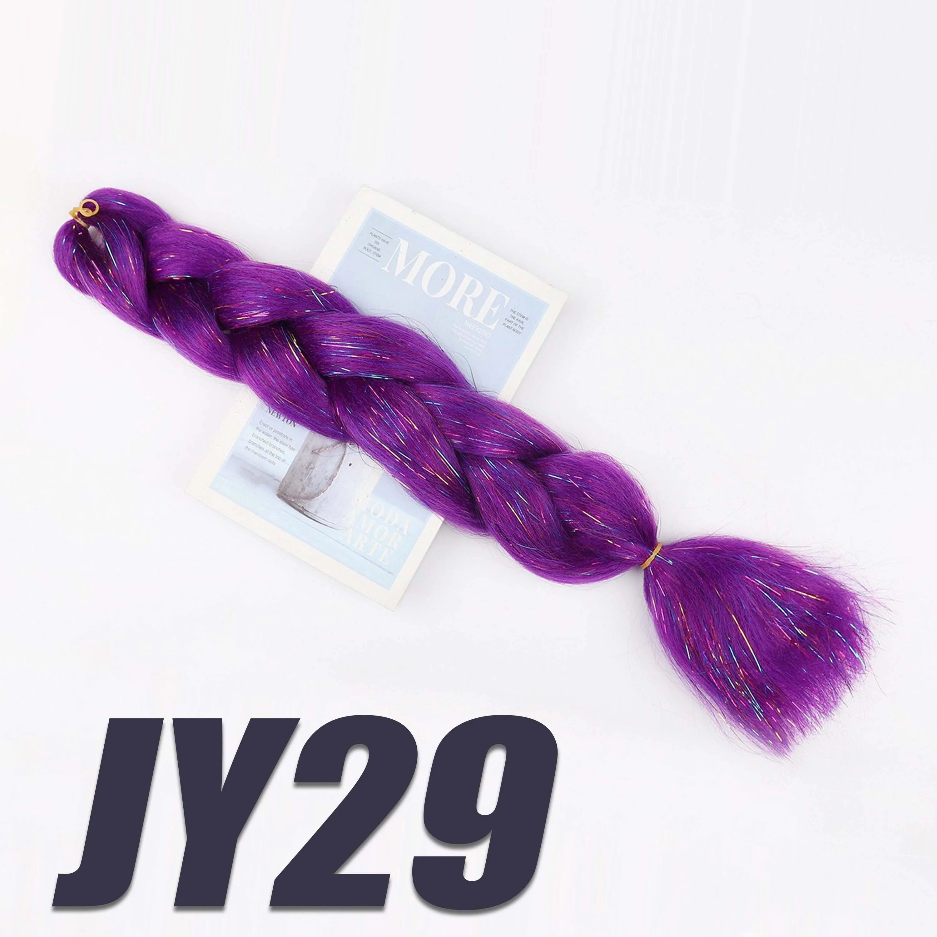 Purple Braiding Hair Pre Stretched Synthetic Kanekalon Crochet Hair Jumbo Braids Extensions Hair Accessories For Girls Braids