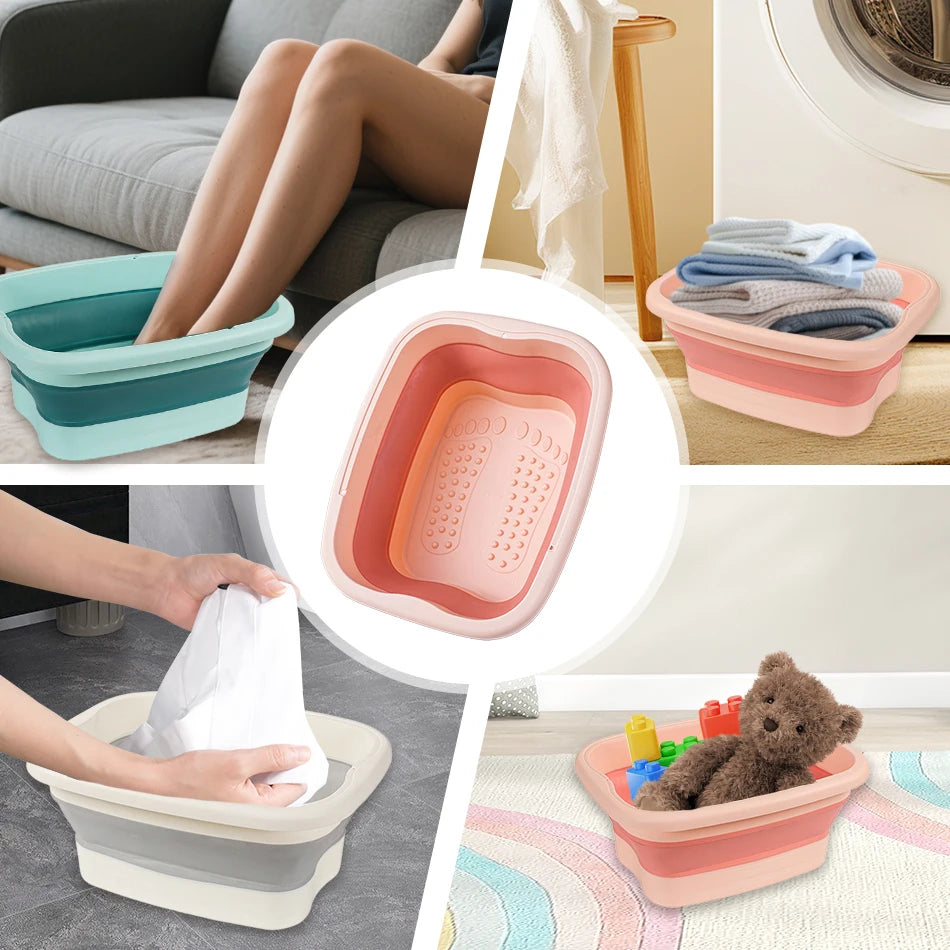 RUVIAA BEAUTY Foldable Foot Spa Massage Bucket | Portable Household Soaking Basin & Pedicure Sauna Bathtub
