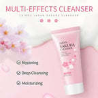 Sakura skin care sets with cleanser, serum, eye cream, facial cream, sunscreen beauty products for women, travel skin care kit