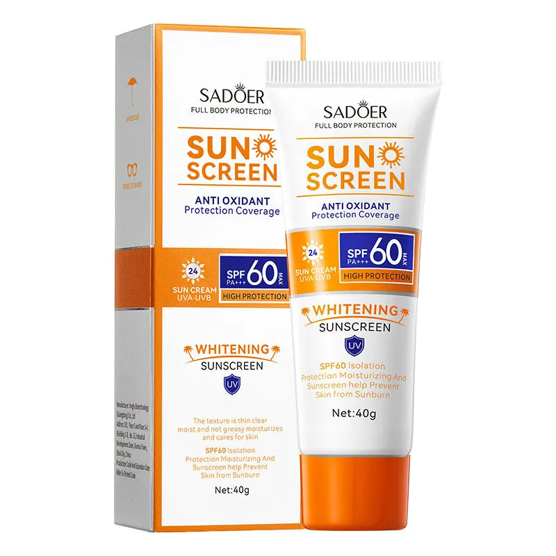 SAODER Spf 60+ Sunscreen for Face Body Sun Block Creams Sweat Proof Refreshing Non Greasy Solar Blocker Protector Sun Cream