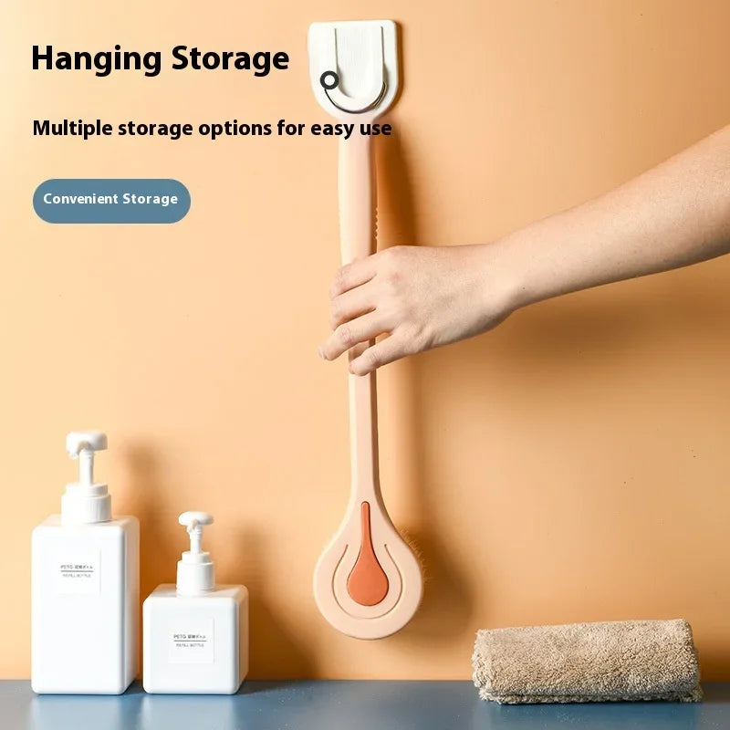 Bathroom Body Brush Kit with Long Handle: Soft-Hair Brush, Back Scrubber & Shower Massage Tool
