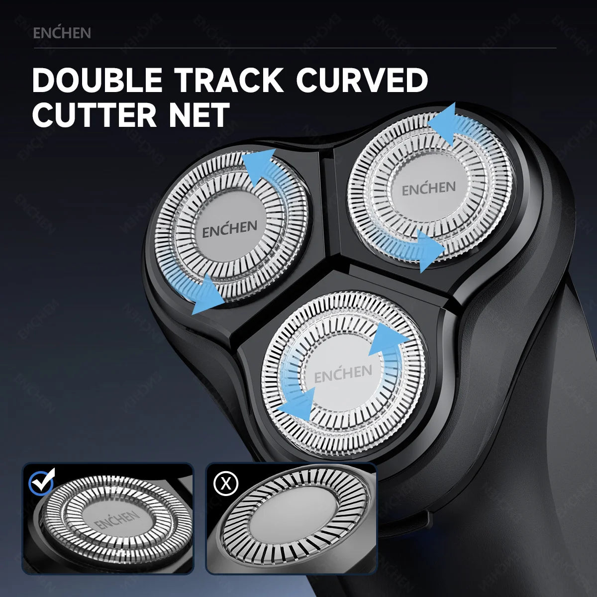 RUVIAA BEAUTY ENCHEN Blackstone-C | 3D Rotary Shaver & Pop-up Trimmer