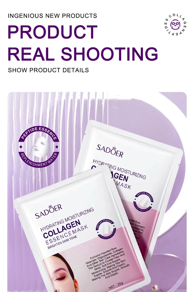RUVIAA BEAUTY Collagen Anti-Wrinkle Facial Mask – Anti-Aging, Firming & Brightening Skincare