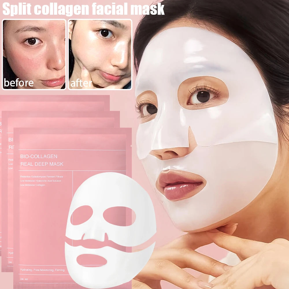 RUVIAA BEAUTY Bio Collagen Face Mask – 1/2/5/10PCS Hydrating, Firming & Brightening Skincare