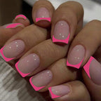 RUVIAA BEAUTY 24PCS Press-On Nails – Short Square Heart French Tips