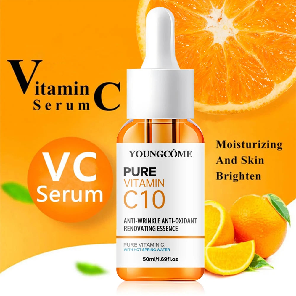 Vitamin C Facial Essence Hyaluronic Acid Dark Skin Brighten Serum Fade Fine Lines Moisturizing Repair Dull Serum Face Skin Care