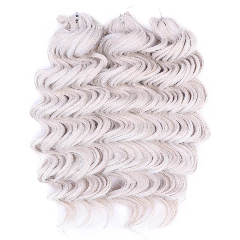 24 Inch Brown Blonde Pink Synthetic Body Loose Deep Wave Braiding Hair Extensions Water Wave Twist Crochet Curly Hair for Women