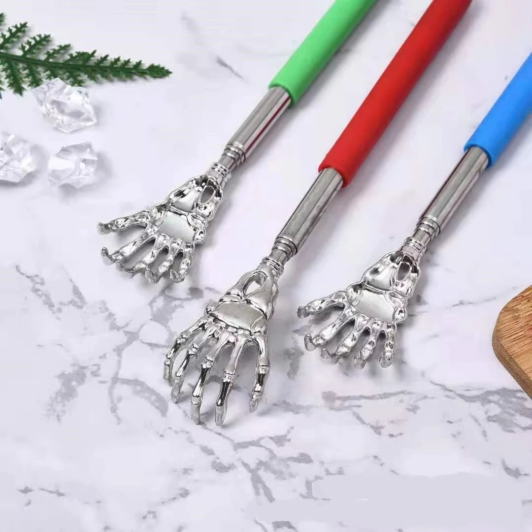 Skull Palm Telescopic Back Scratcher Hand Massager backslap with Rubber Handles Fun And Novel Tool For Decompression Hand Stick