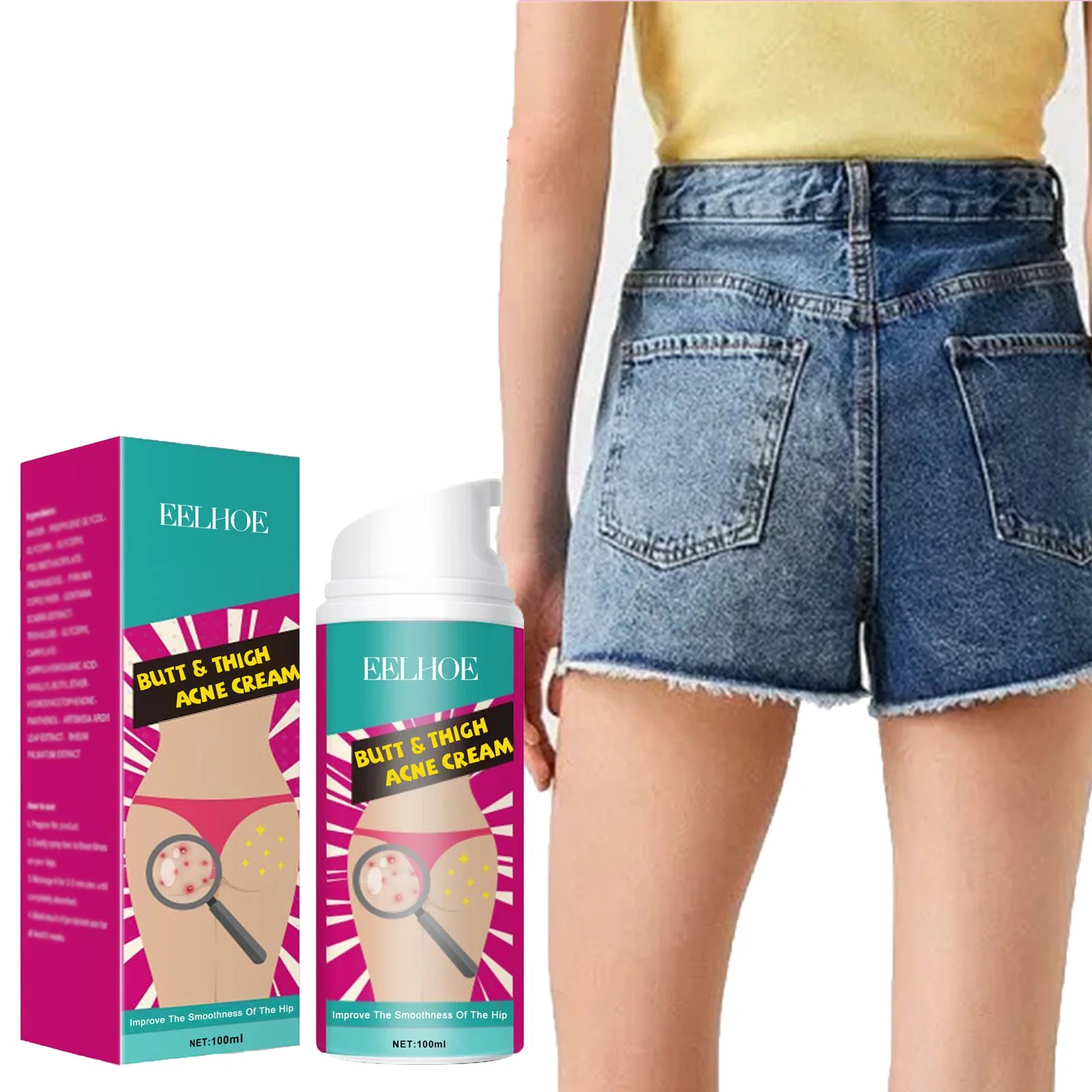 Butt Thigh Acne Cream Remove Pimples Moisturizing Clarifying Brightening Smoothing Skin Care Thigh Acne Removal Cream