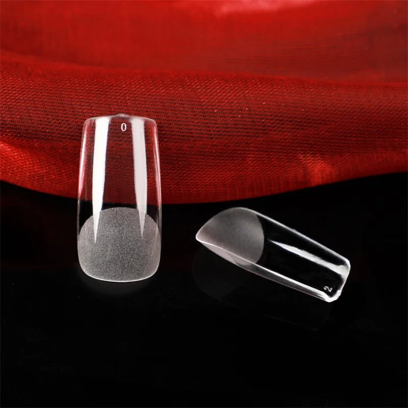 Ruviaa Beauty 120PCS Short Almond Oval Press-On Nails – Full Cover French Ballerina Fake Nail Tips