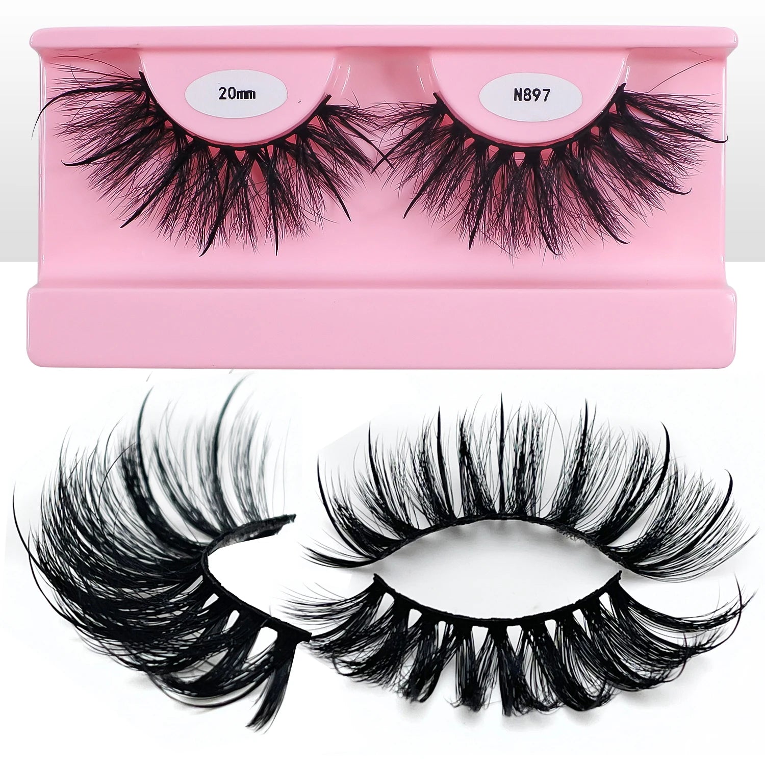 REDSIREN Faux Mink Lash Spikes Wispy Thick Natural Full Strip Lashes New Makeup Fluffy Mink Eyelashes