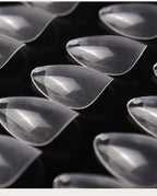 Ruviaa Beauty 120PCS Short Almond Oval Press-On Nails – Full Cover French Ballerina Fake Nail Tips