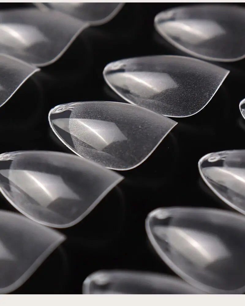 Ruviaa Beauty 120PCS Short Almond Oval Press-On Nails – Full Cover French Ballerina Fake Nail Tips