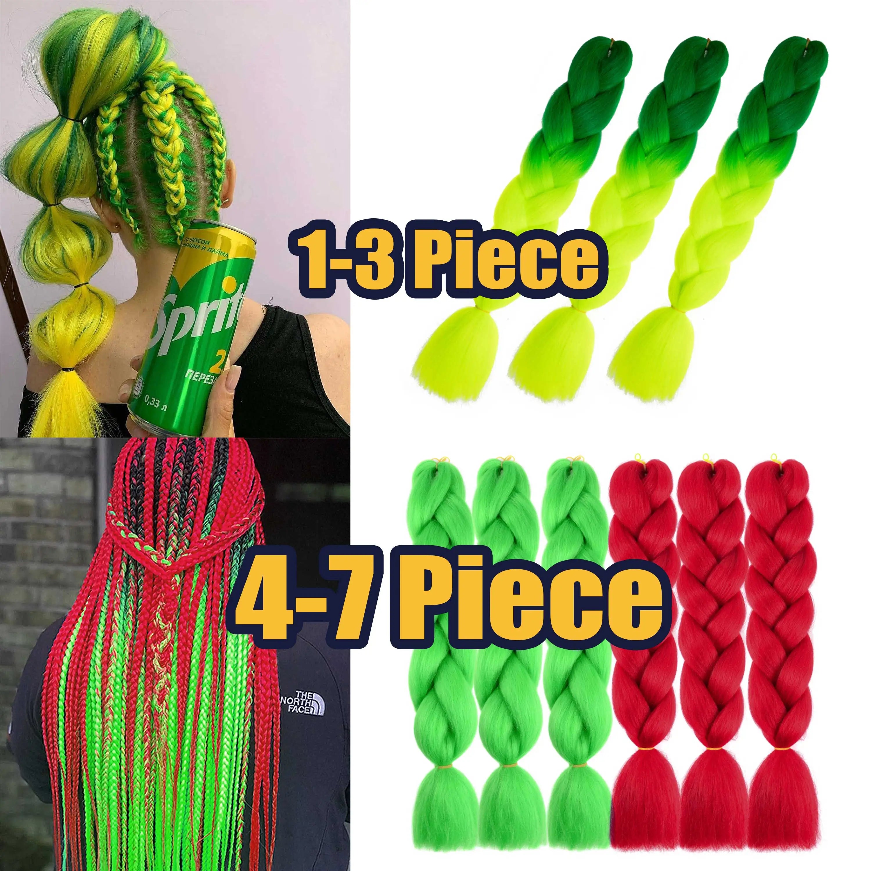 Purple Braiding Hair Pre Stretched Synthetic Kanekalon Crochet Hair Jumbo Braids Extensions Hair Accessories For Girls Braids