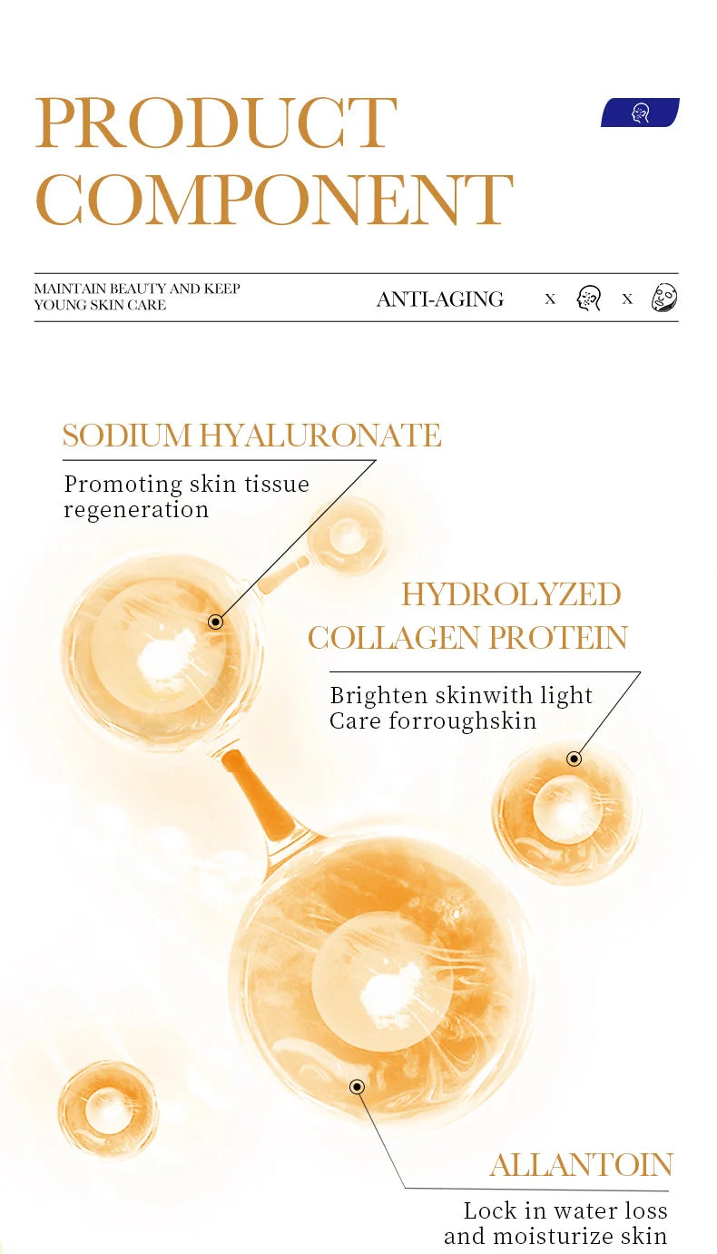 RUVIAA BEAUTY 10PCS Collagen Anti-Wrinkle Facial Mask – Anti-Aging, Firming & Brightening Skincare