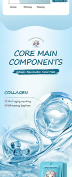 RUVIAA BEAUTY 10pcs Hyaluronic Acid Collagen Face Masks – Korean Skincare, Moisturizing & Hydrating